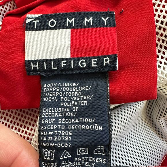 Y2K Tommy Hilfiger Red White Blue Swim Trunks - Men M - Picture 4 of 6